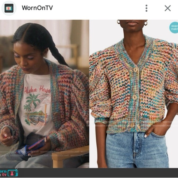 NWT Ulla Johnson Fiora Wool Puff Sleeve Kid Mohair Rainbow Cardigan Size Small - Picture 3 of 10